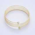 16K Gold Filled Round Multiple Band Bangle Bracelet