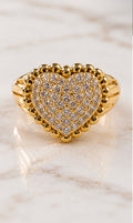 Gold Filled CZ Pavé Heart Ring