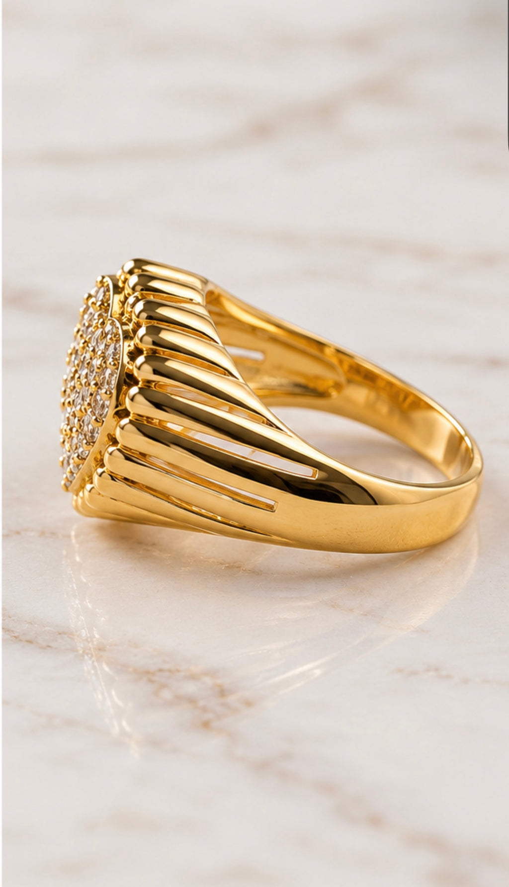 Gold Filled CZ Pavé Heart Ring