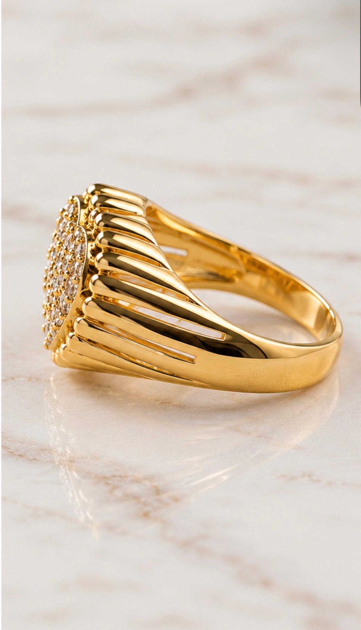 Gold Filled CZ Pavé Heart Ring