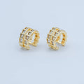 24K Gold Filled Clear Baguette CZ Scale Ear Cuff Earrings (1 piece)