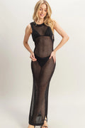 Open Back Bodycon Coverup Maxi Dress