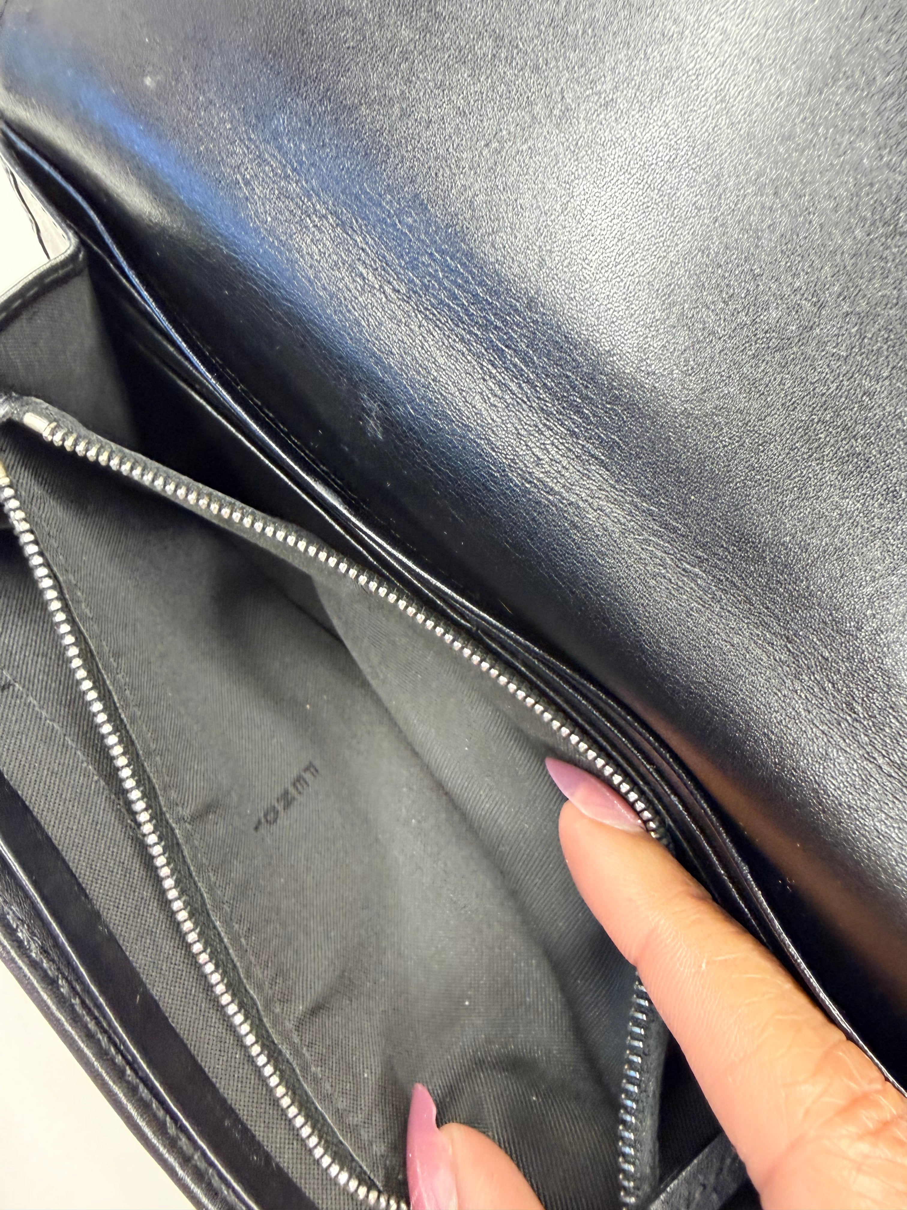 FENDI Zucca Canvas Leather Bifold Long Wallet