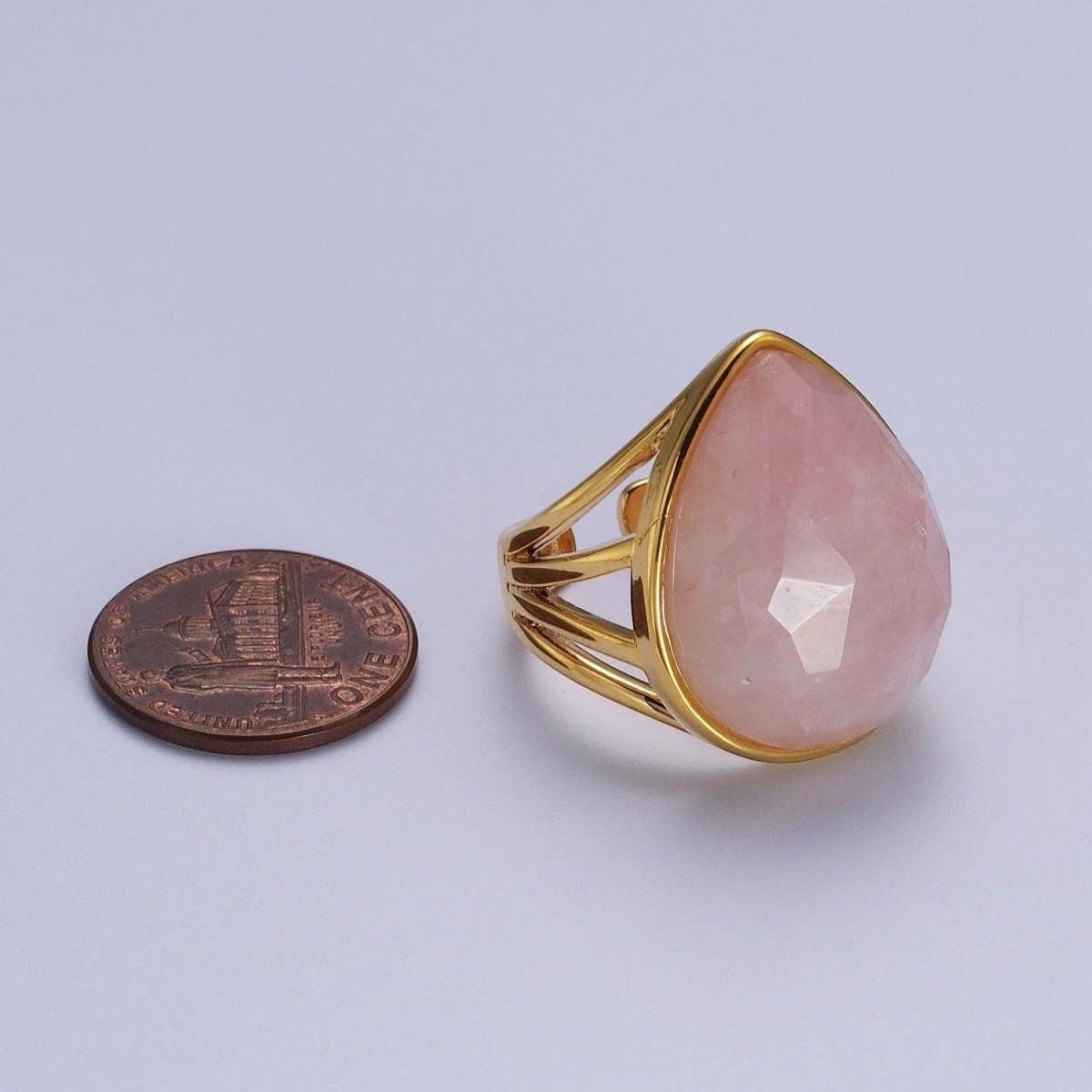 Gold Filled Multifaceted Teardrop Gemstone Ring