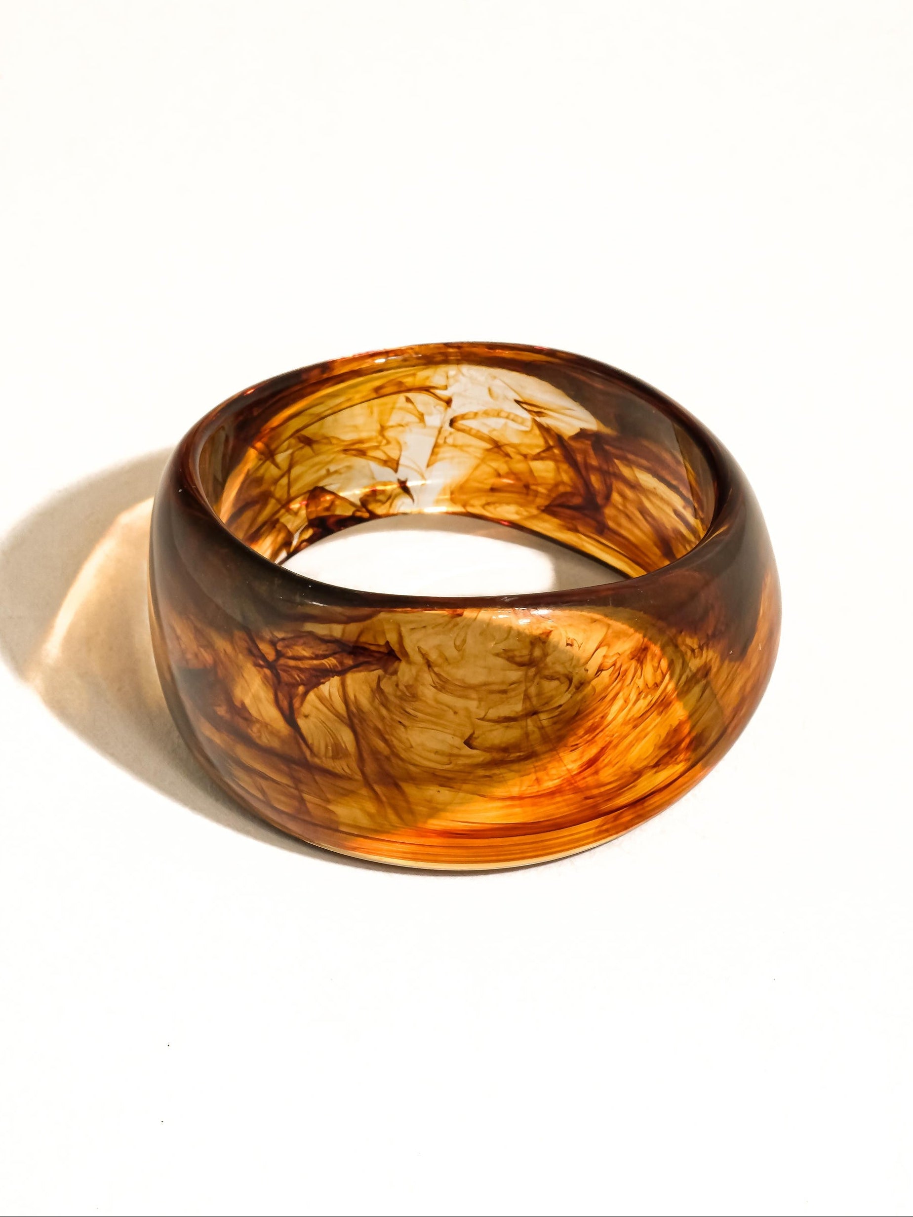 Modern Bold Statement Resin Bangle - Caelia