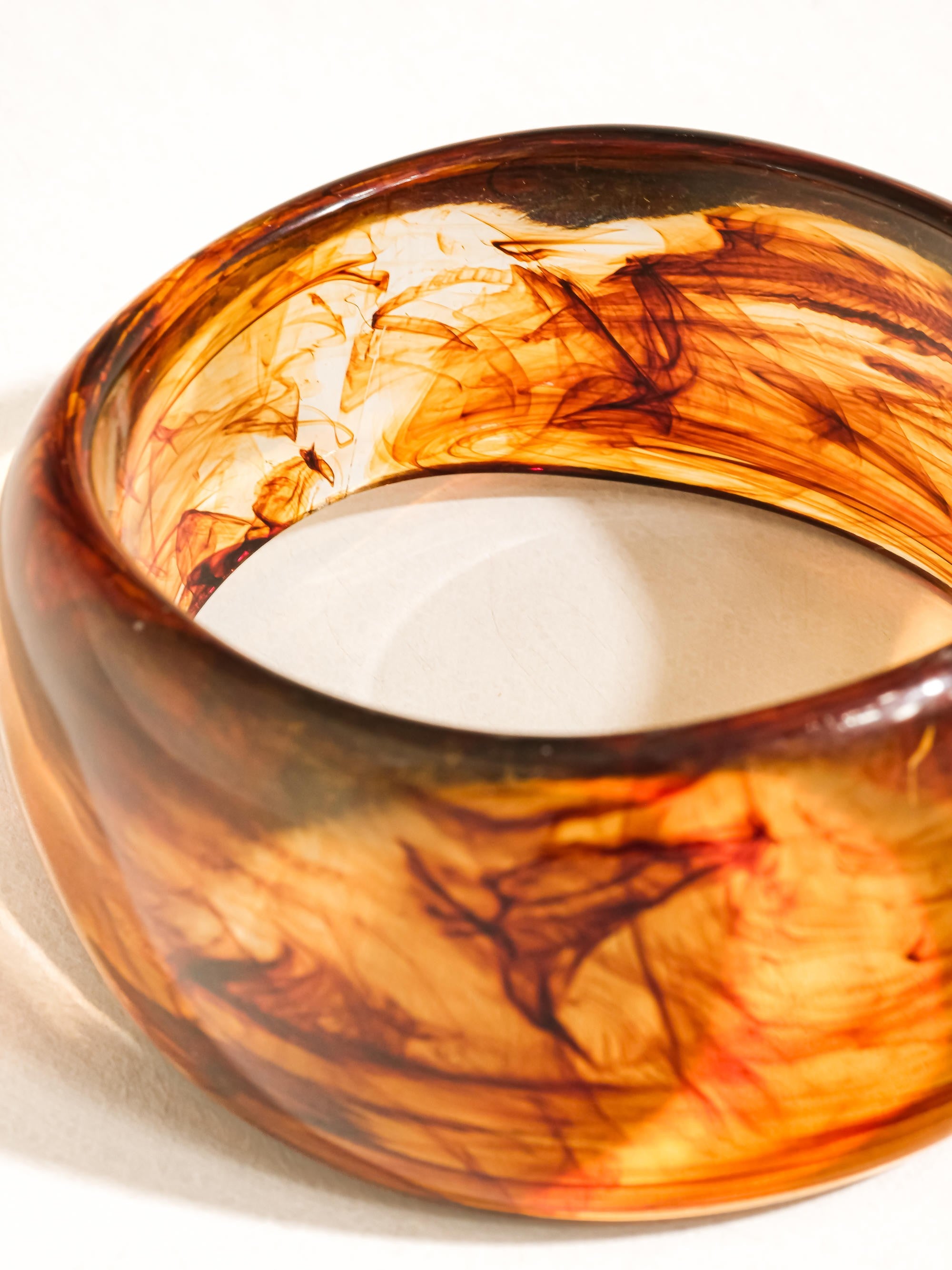 Modern Bold Statement Resin Bangle - Caelia