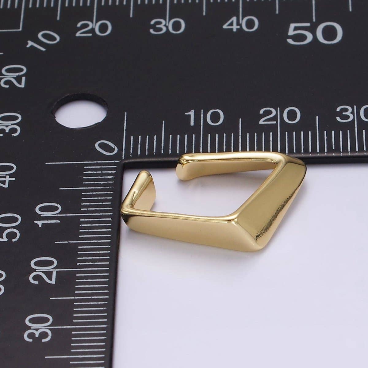 14K Gold Filled Edged Rhombus Geometric Modern Statement Ear Cuff Earrings (1 piece)