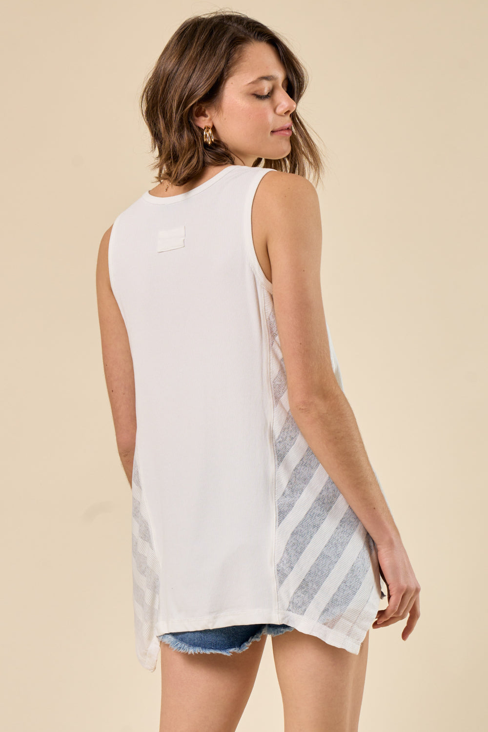 Rib Tank with Side Stripe
