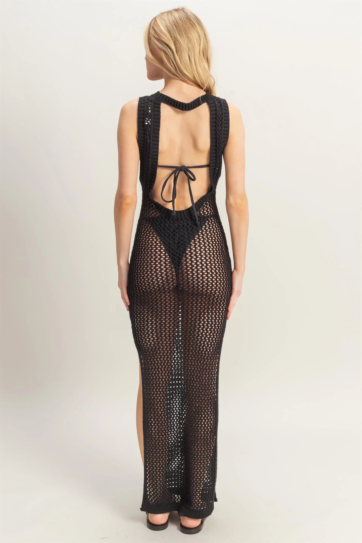 Open Back Bodycon Coverup Maxi Dress