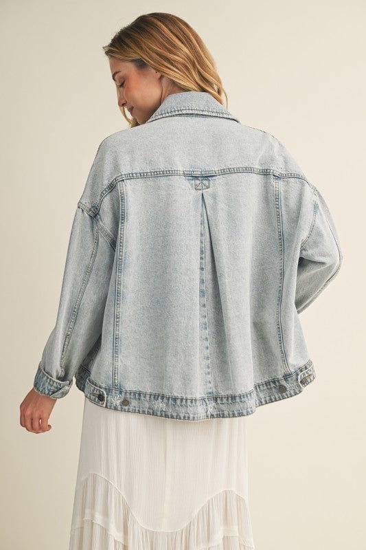 Back Pleated Jacket, Woven Cotton Jacket