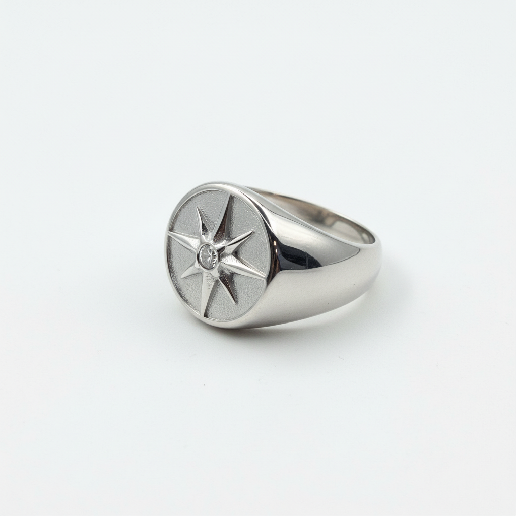 Stainless Steel Solar Flare Celestial Ring