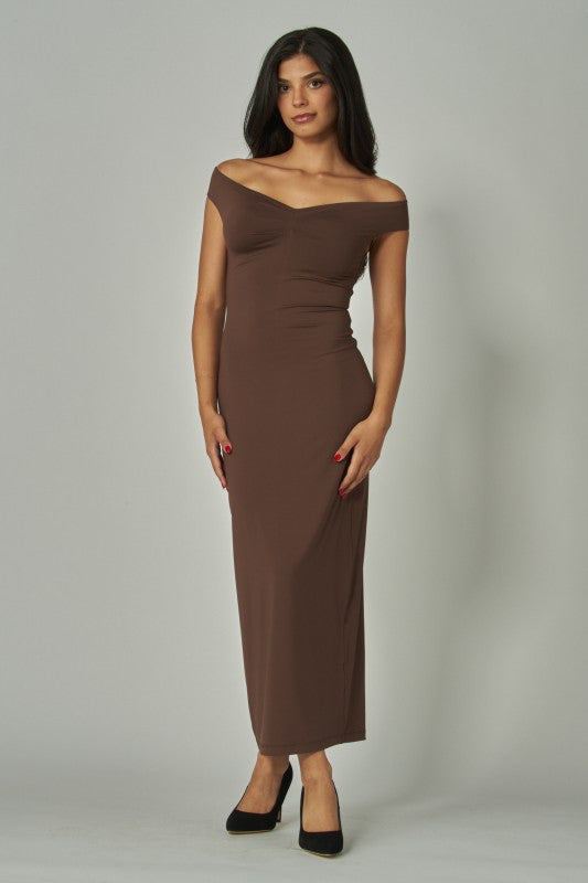 Contour Off-the-shoulder Maxi Dress