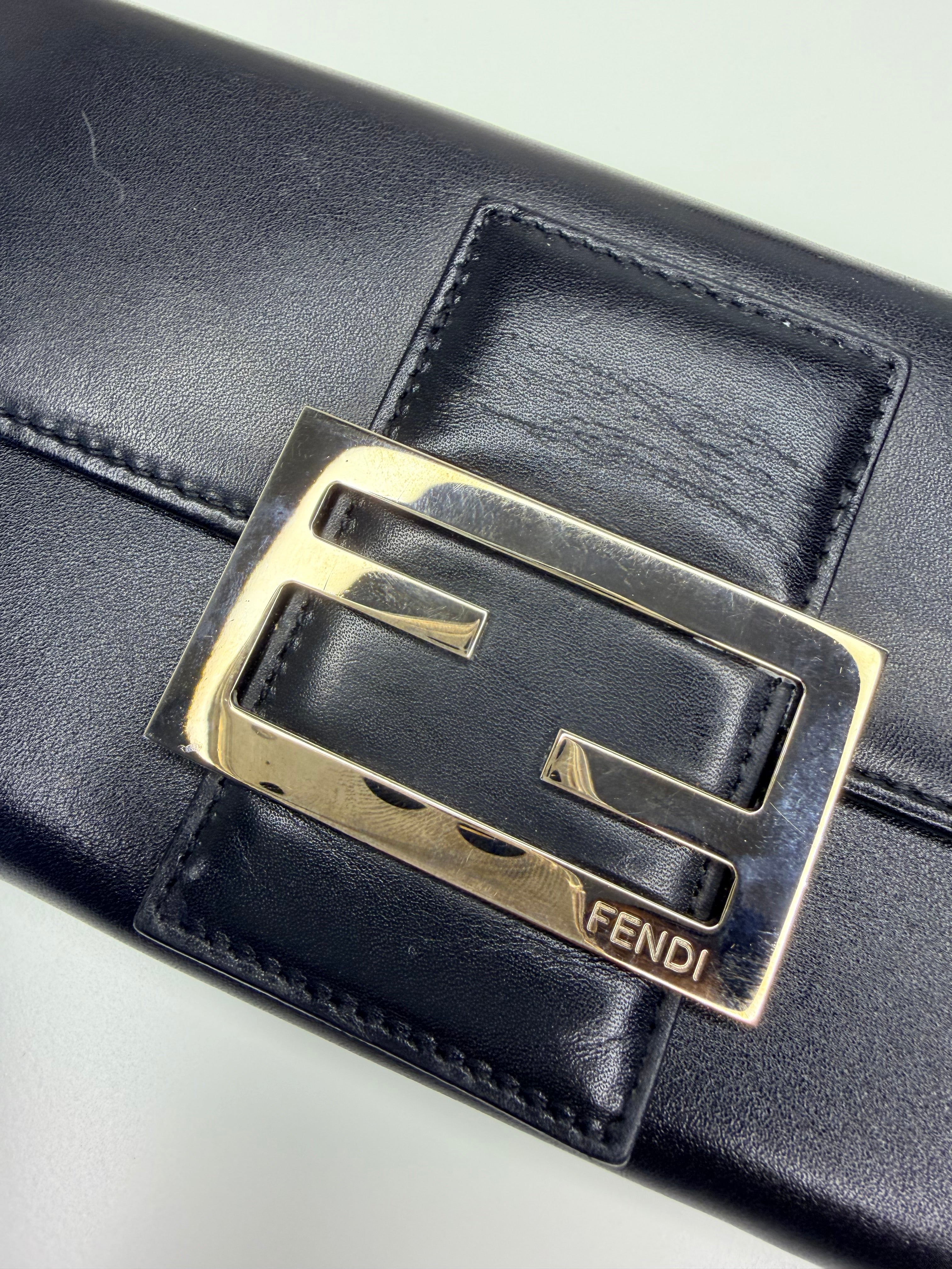 FENDI Zucca Canvas Leather Bifold Long Wallet