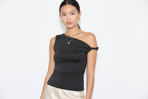 Asymmetrical Off The Shoulder Knit Top