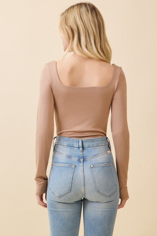 Square Neck Double Layered Bodysuit