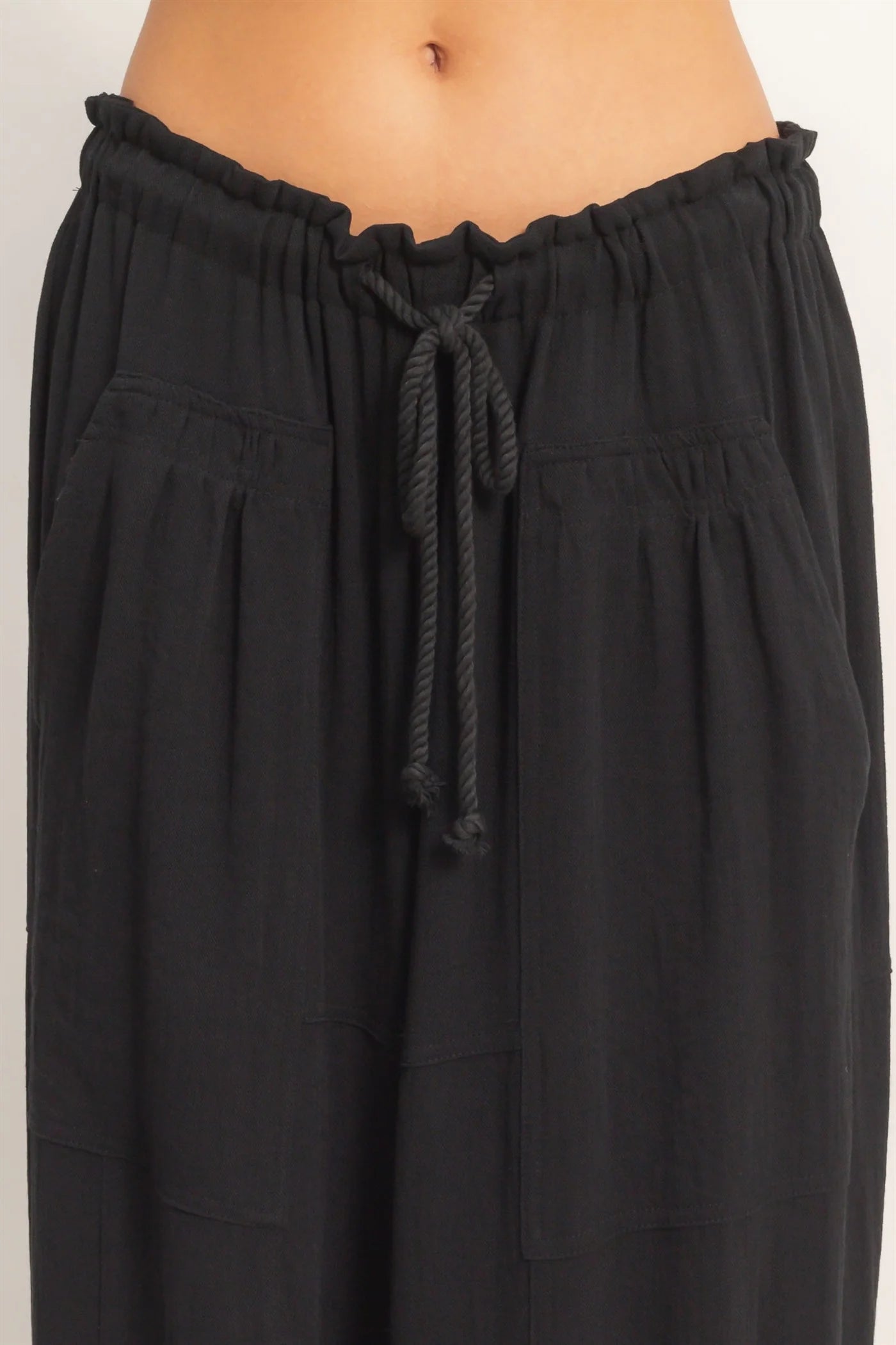 Elastic Hem Drawstring Pants