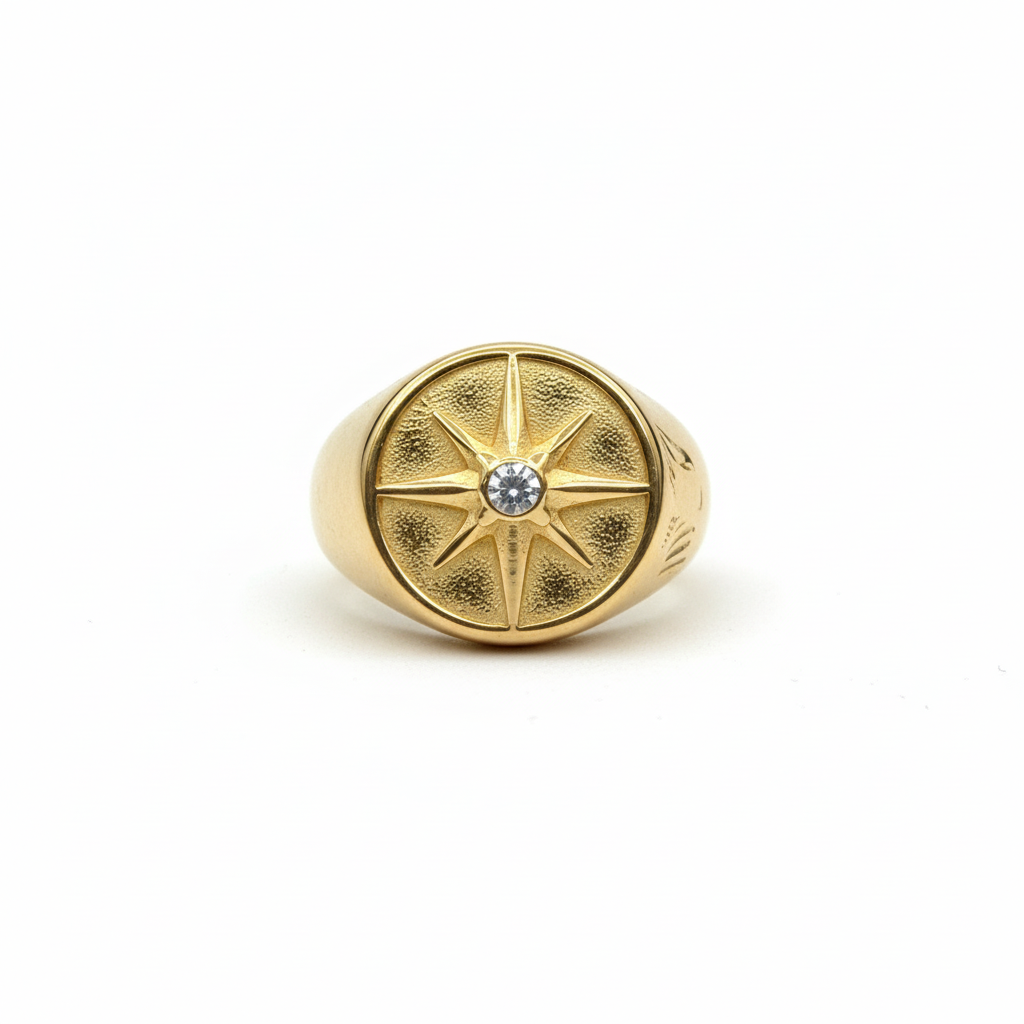 Stainless Steel Solar Flare Celestial Ring