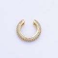 24K Gold Filled 15mm Micro Paved CZ Ear Cuff Earring in Gold & Silver (1 Piece)