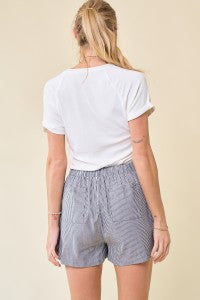 Pleated Stripe Shorts