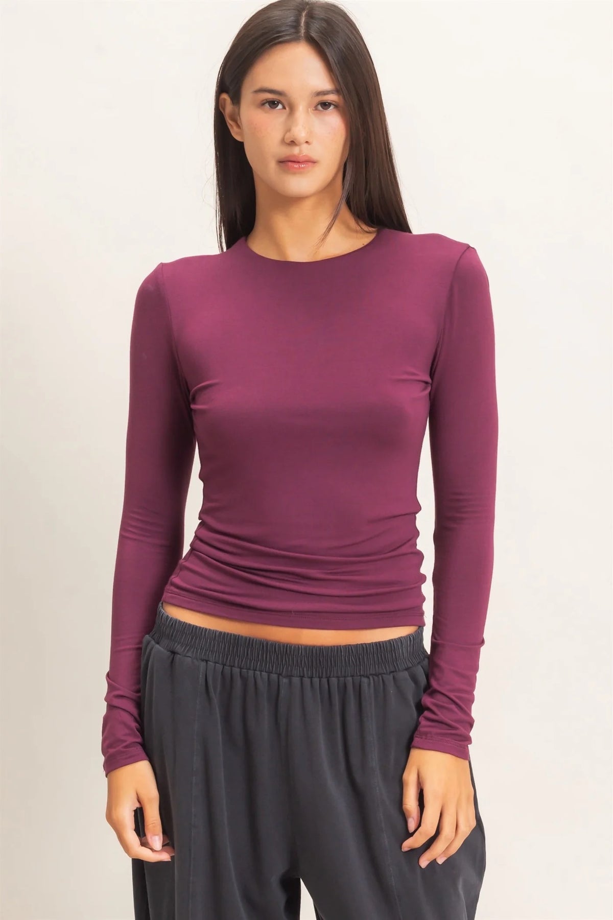 Crew Neck Long Sleeve Top