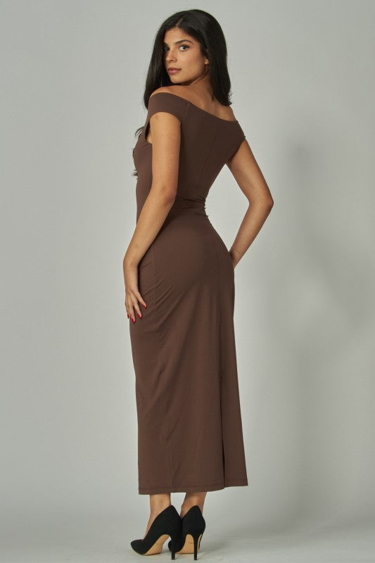 Contour Off-the-shoulder Maxi Dress