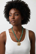 Serving sunshine, sea vibes, and main character energy. Gold Filled with green aventurine beads. 3-inch extender.