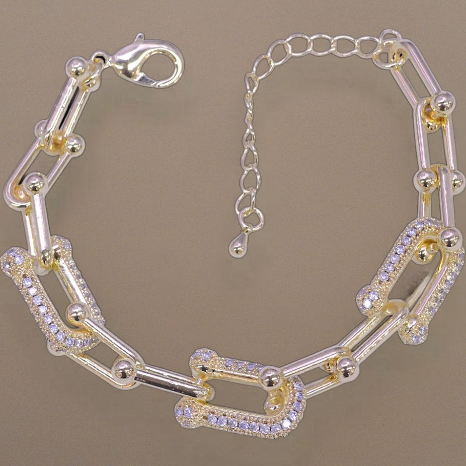 Victorian U-Link Zirconia Bracelet