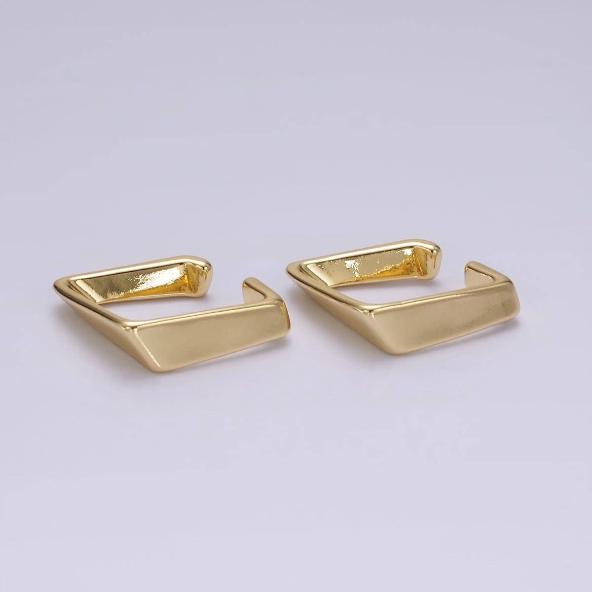14K Gold Filled Edged Rhombus Geometric Modern Statement Ear Cuff Earrings (1 piece)