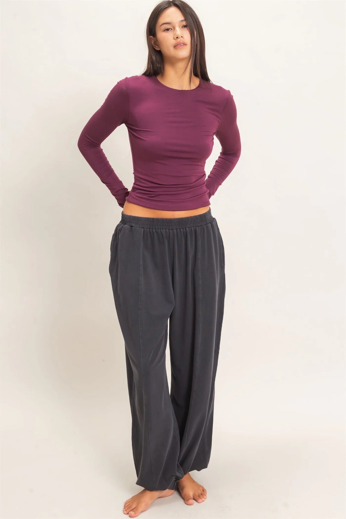 Crew Neck Long Sleeve Top