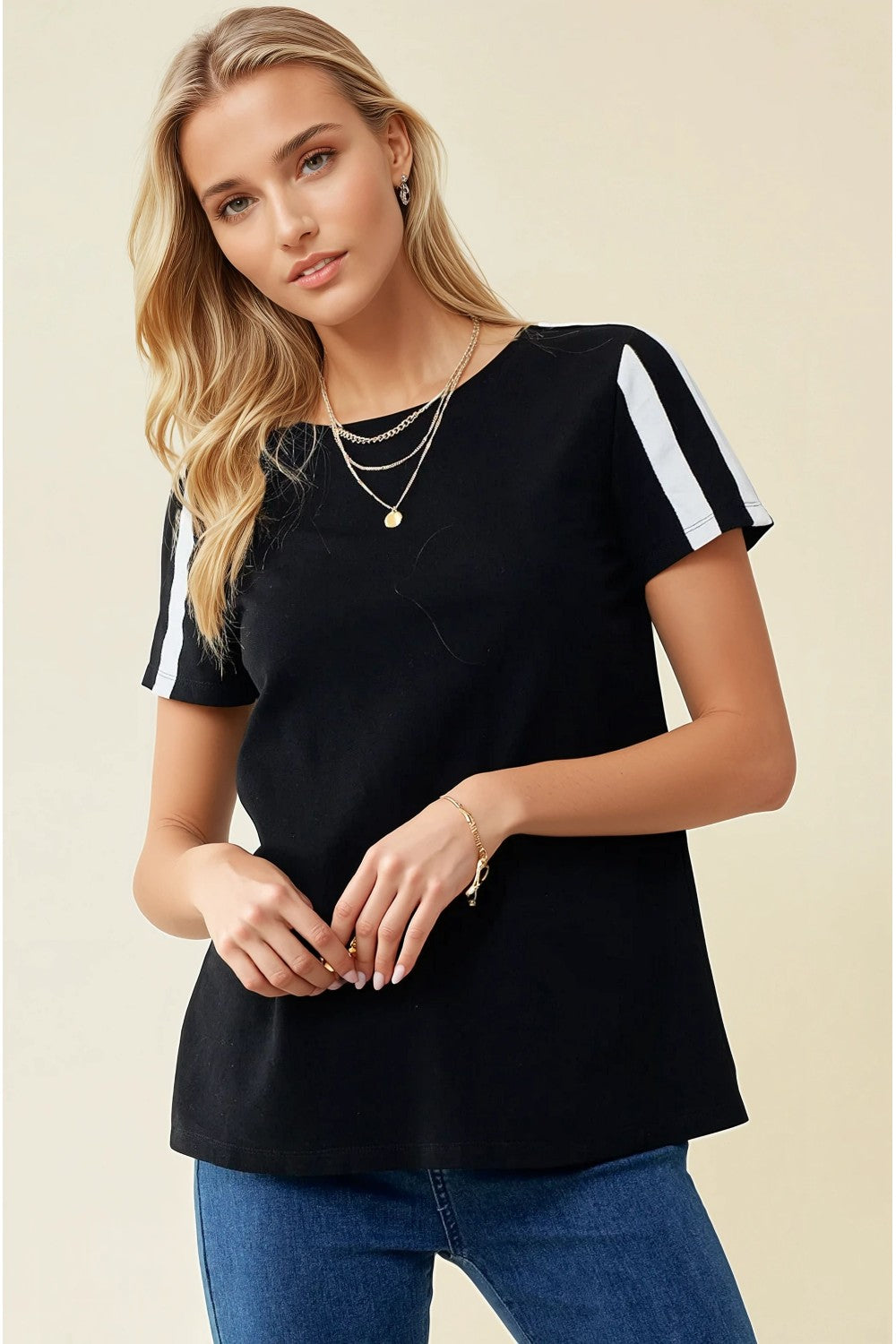Stripe Sleeve Tee
