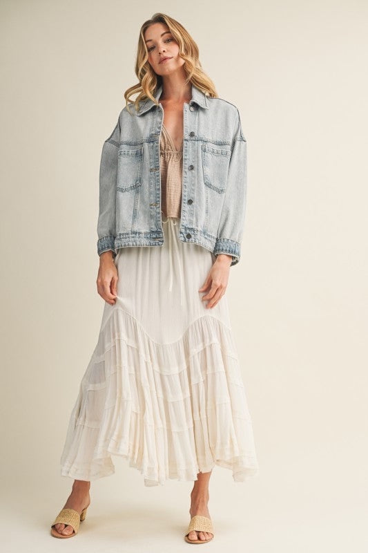 Back Pleated Jacket, Woven Cotton Jacket
