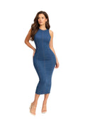 Sleeveless Denim Midi Dress