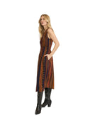 Abstract Print Midi Dress