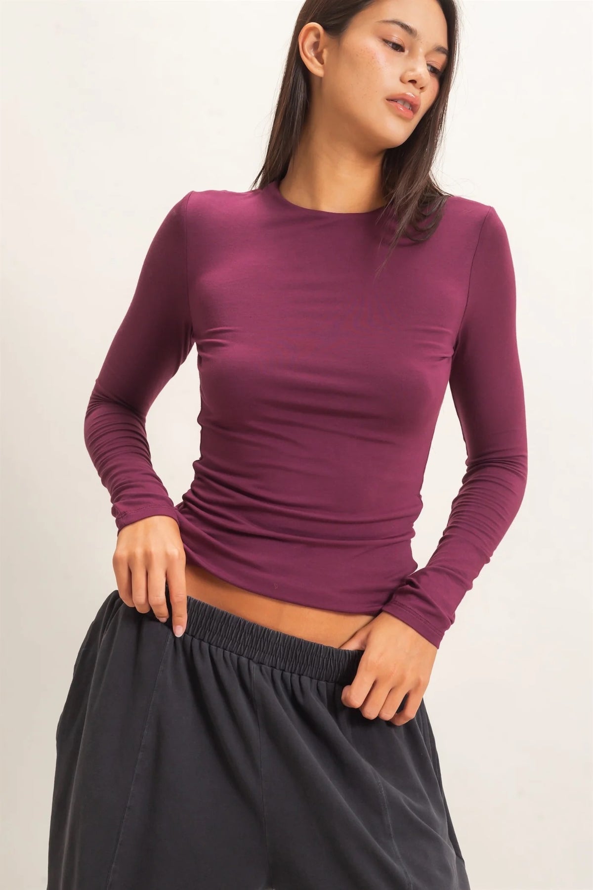 Crew Neck Long Sleeve Top