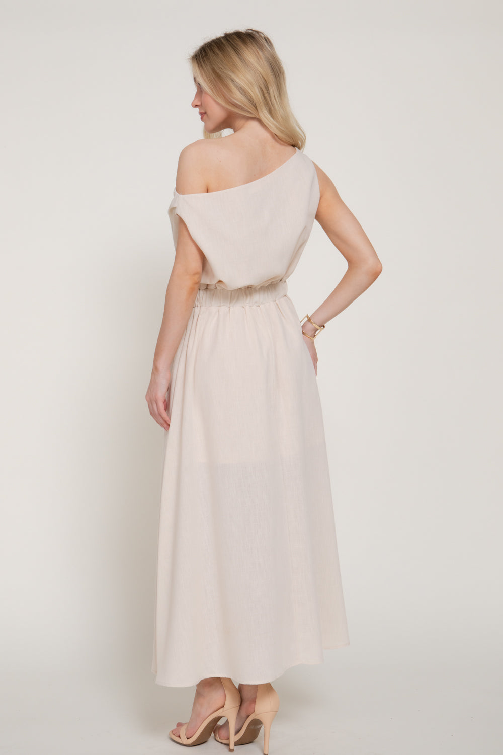 ASYMMETRICAL NECKLINE A-LINE DRESS