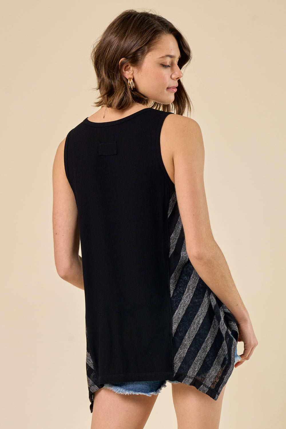 Rib Tank with Side Stripe