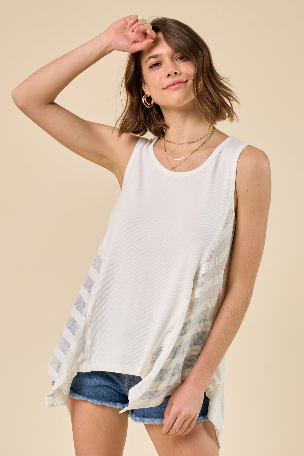 Rib Tank with Side Stripe