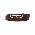 Lux D Ring Horse Bit Buckle Skinny Belt