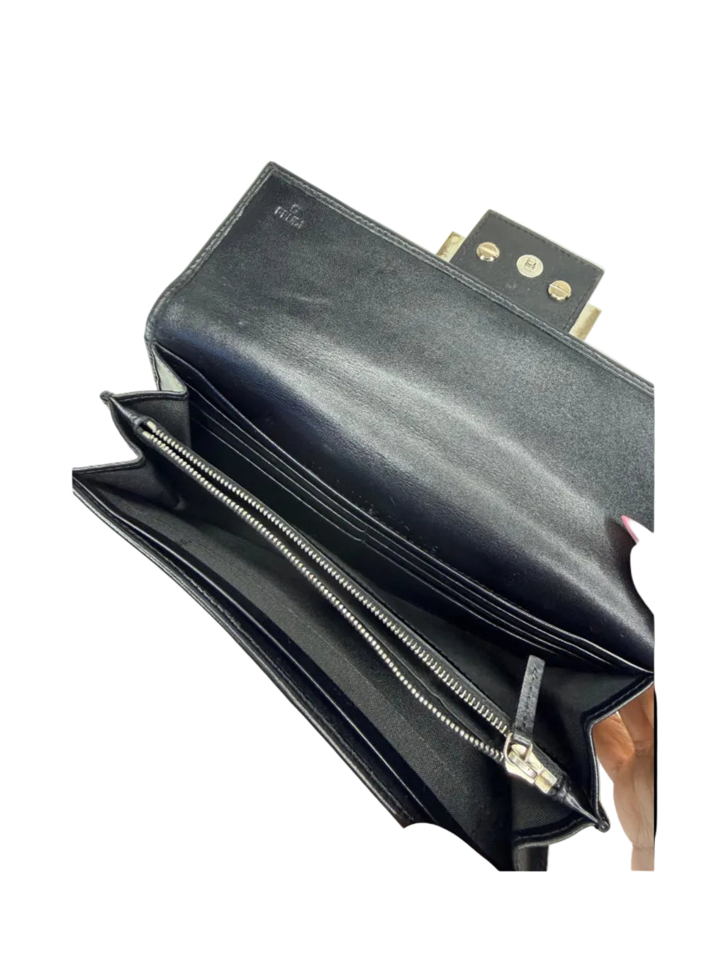 FENDI Zucca Canvas Leather Bifold Long Wallet