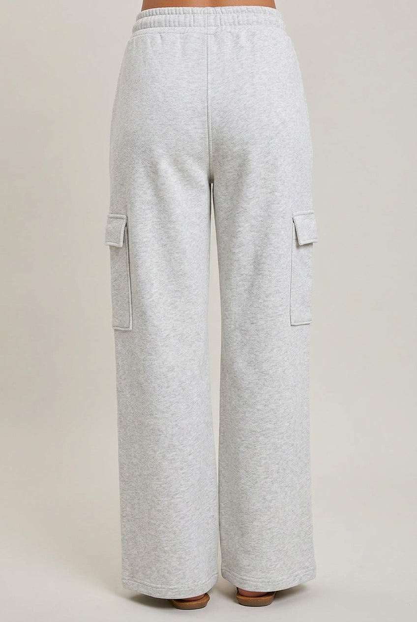 High Rise Side Cargo Pocket Wide Pants
