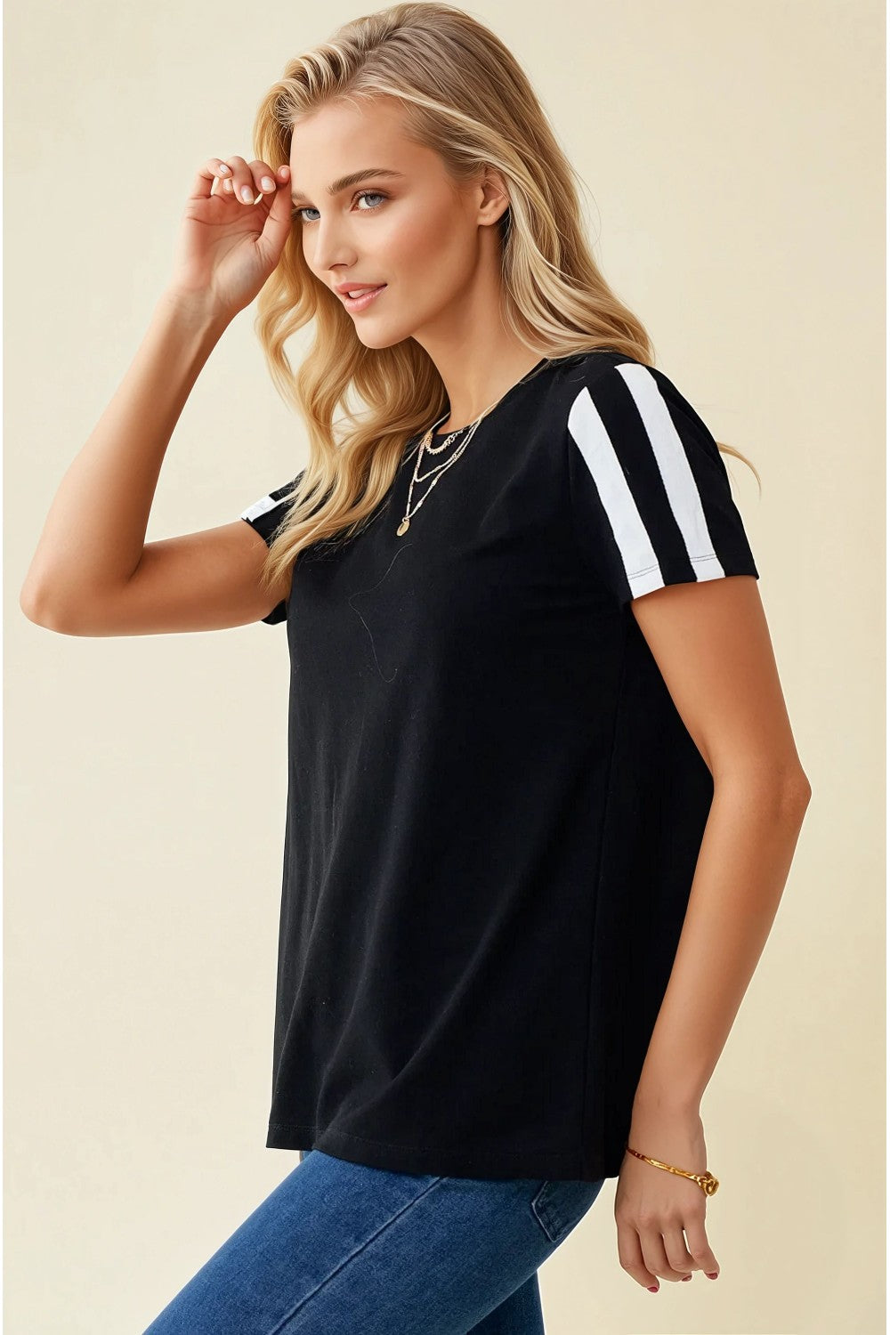 Stripe Sleeve Tee