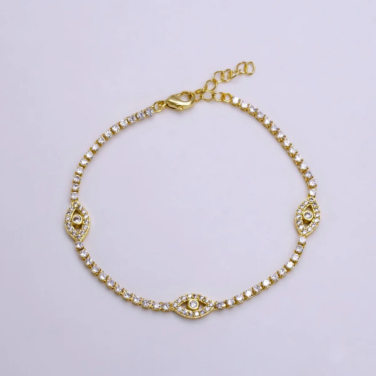 Evil Eye Tennis Chain 7 Inch Bracelet