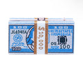 Sparkle Rhinestone Cash 10K Money Print Design Clutch