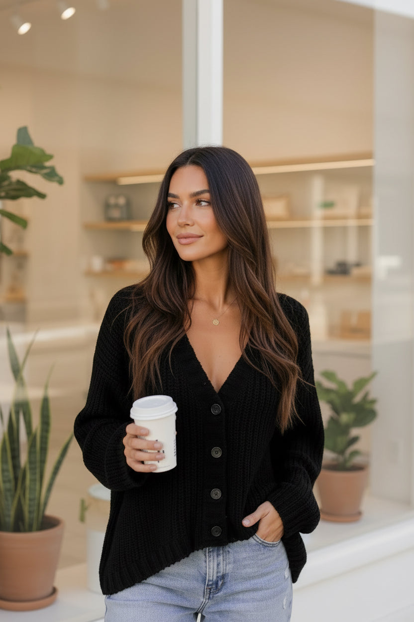 Soft Black Cardigan