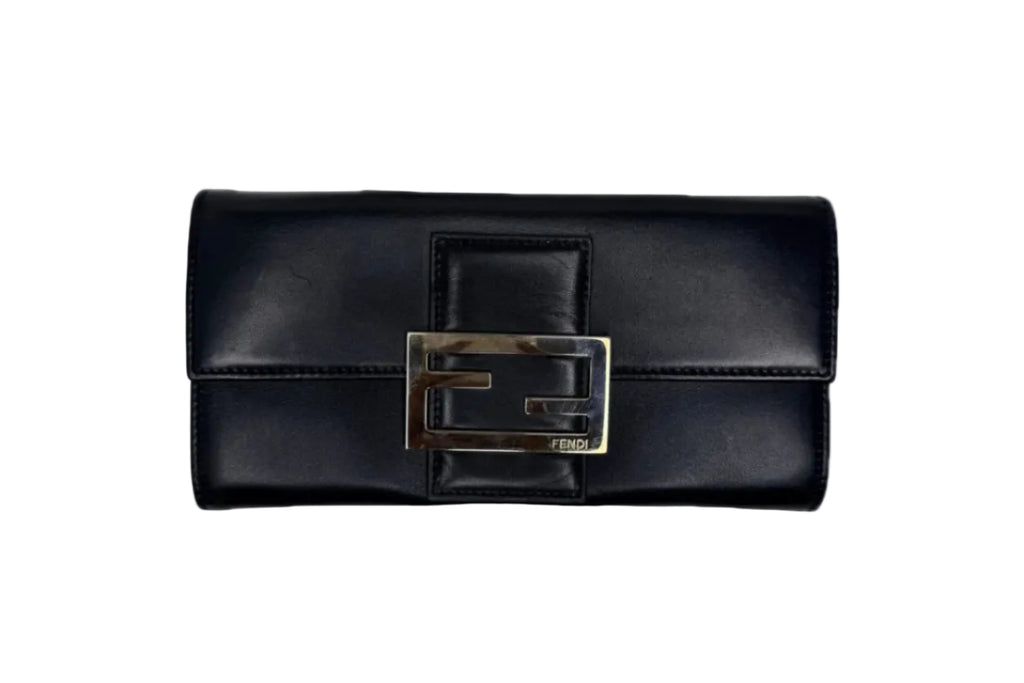FENDI Zucca Canvas Leather Bifold Long Wallet