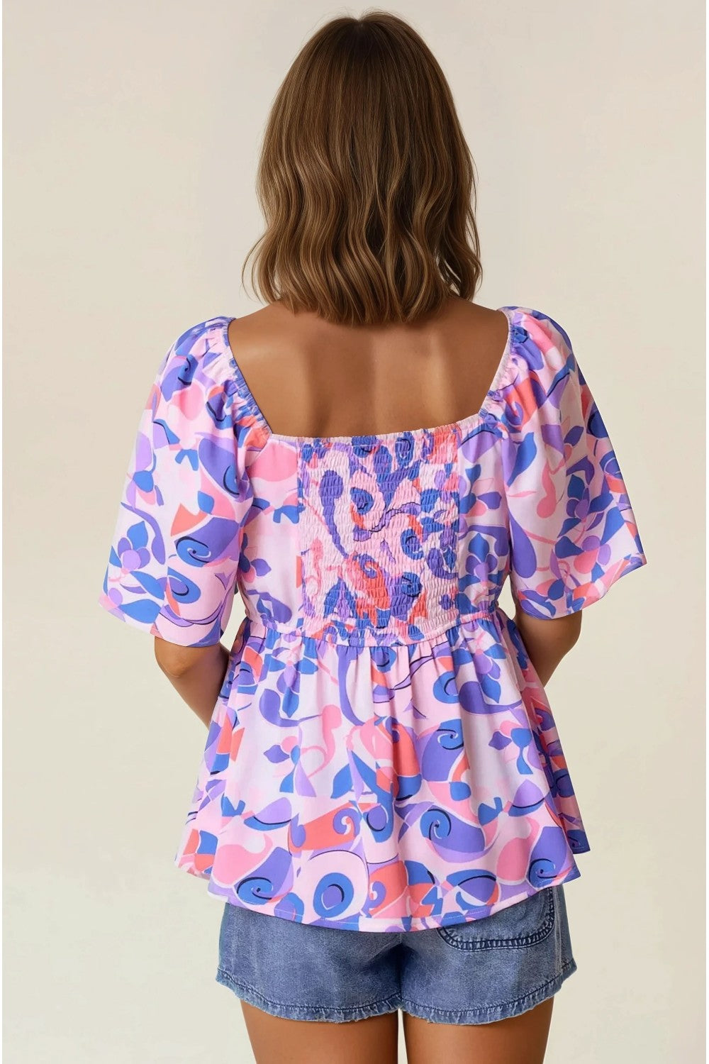 Geometric Abstract Print Top