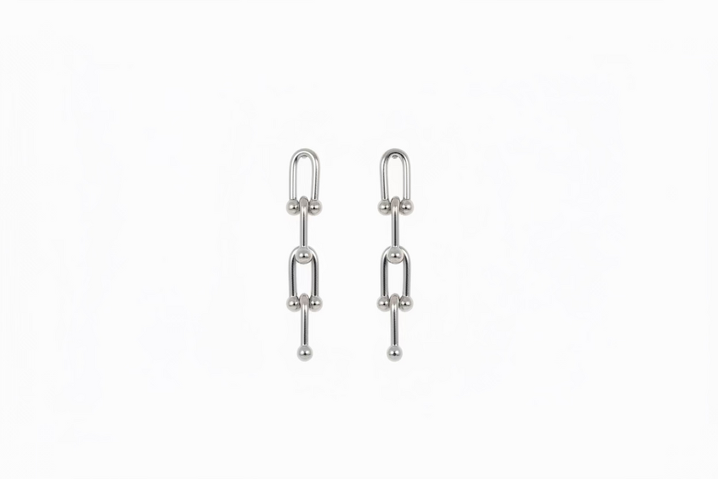 Stainless Steel Venetian U-Link Earrings