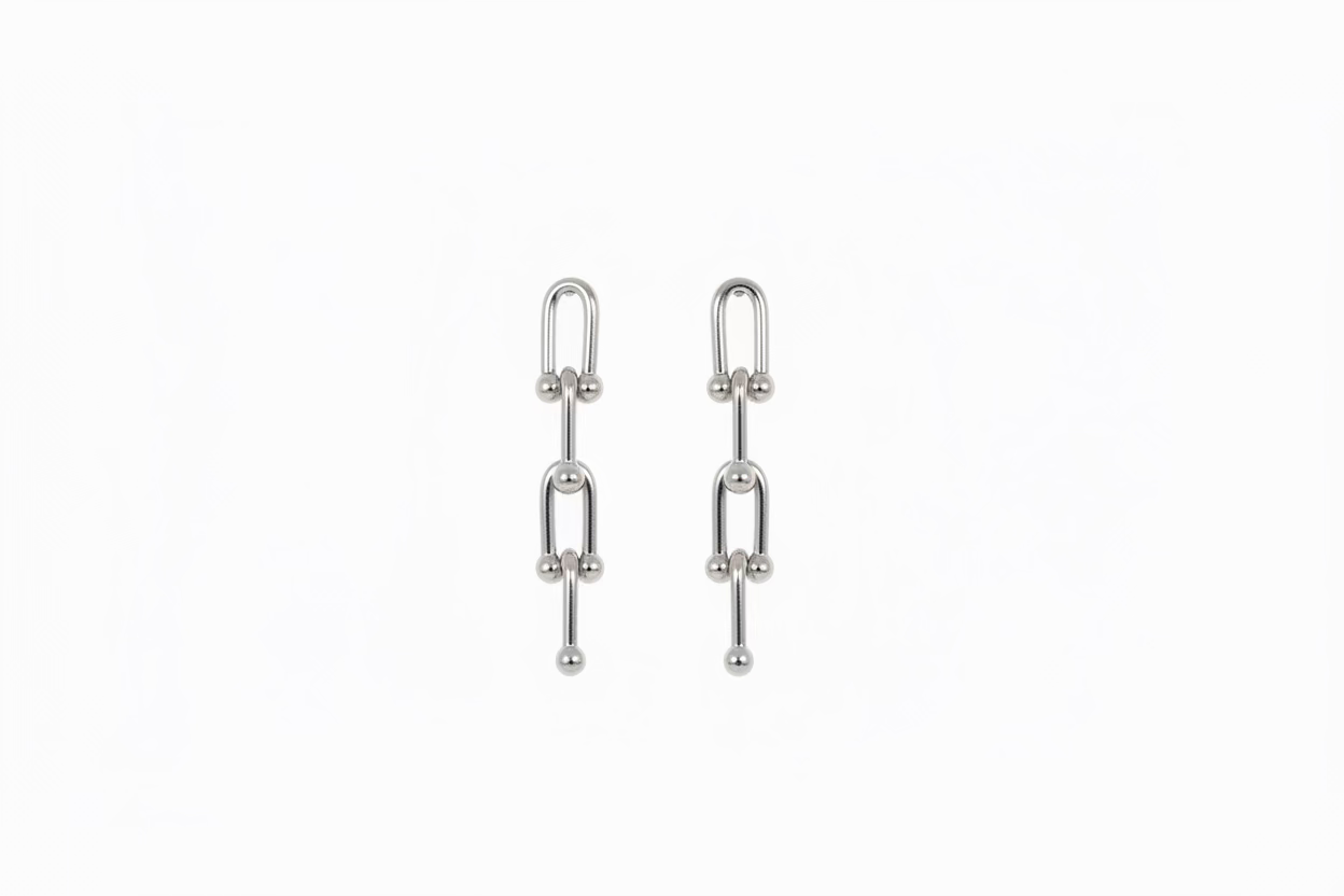 Stainless Steel Venetian U-Link Earrings