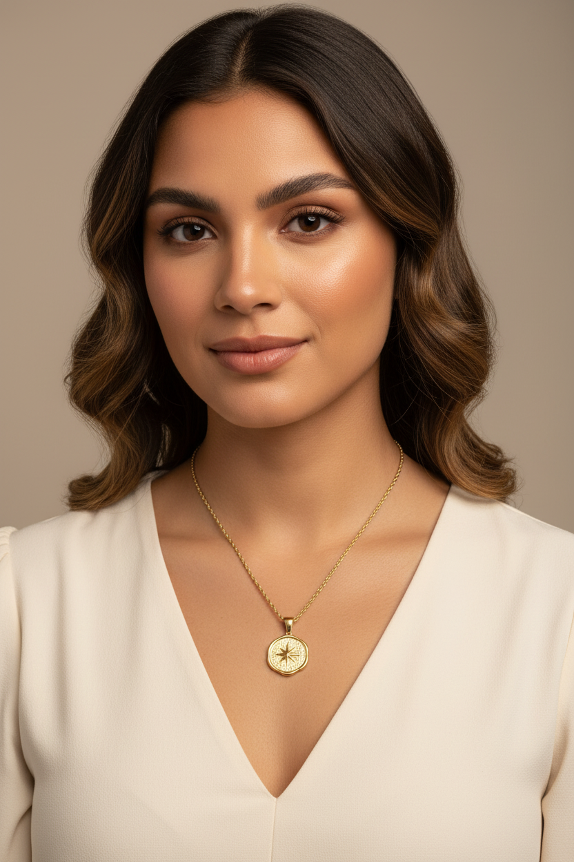 Compass Coin Necklace