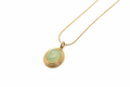 Gold Green Stone Necklace